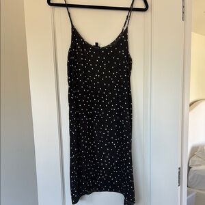 ATM Anthony Thomas Melillo Black and White Polka Dot Midi Dress